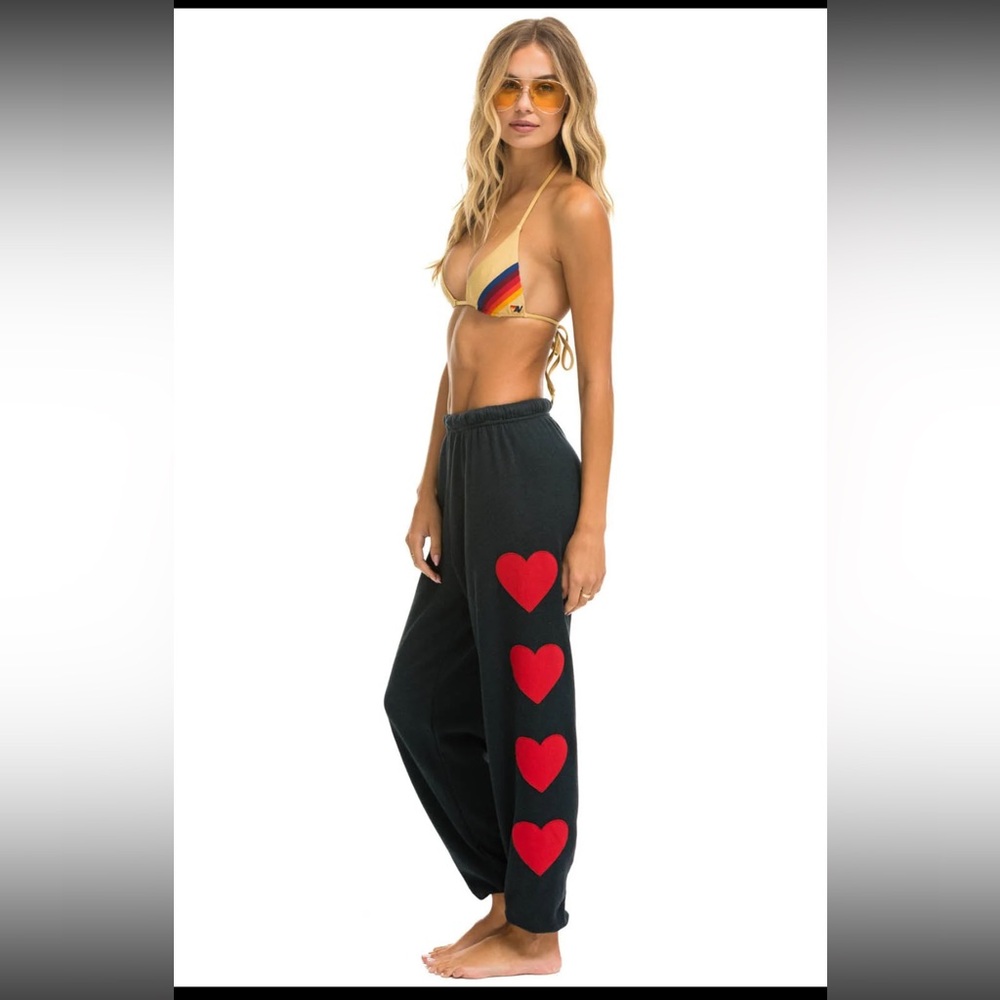 Aviator Nation Heart Sweatpants - Charcoal